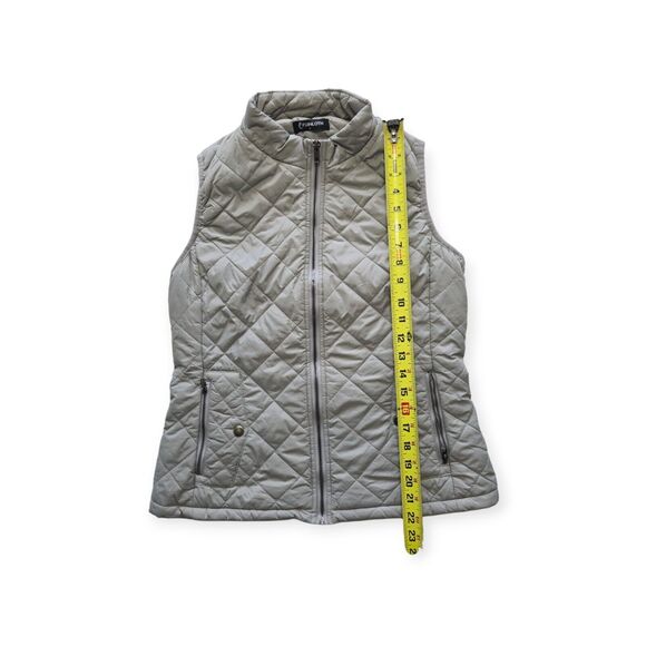 Fuinloth Quilted Gray Full Front Zip Vest Women Size S - Picture 3 of 6